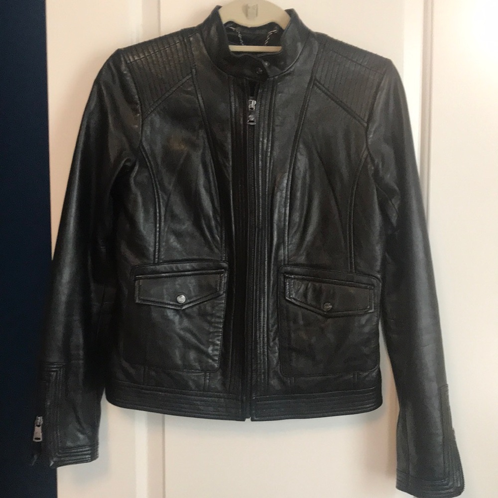 Black leather jacket